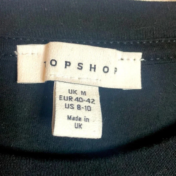 EUC WOMENS TOPSHOP BLACK GRAPHIC T-SHIRT SIZE MEDIUM (UK) - Picture 3 of 8